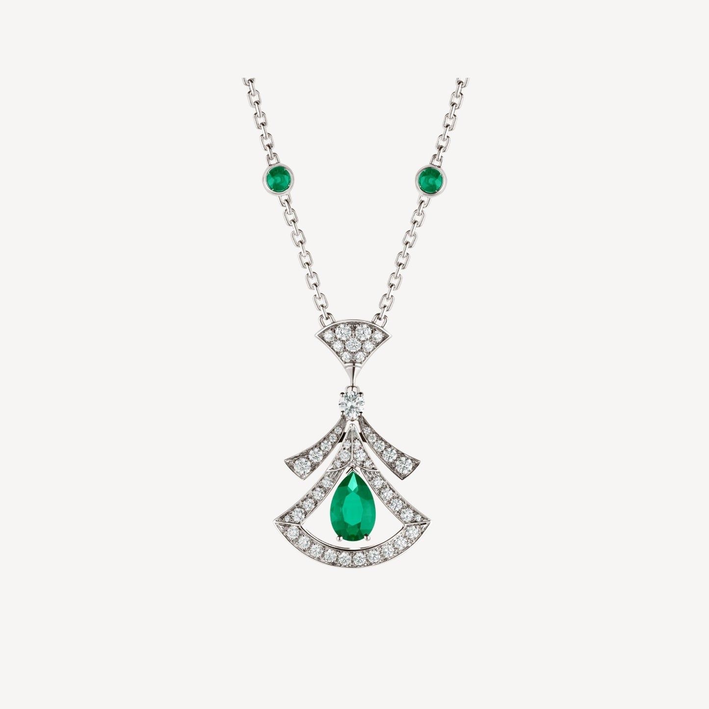 DIANA DREAM NECKLACE MALACHITE DIAMOND SILVER