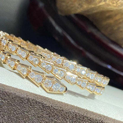 DIANA SERPENTI BRACELET GOLD DIAMOND DOUBLE ROW