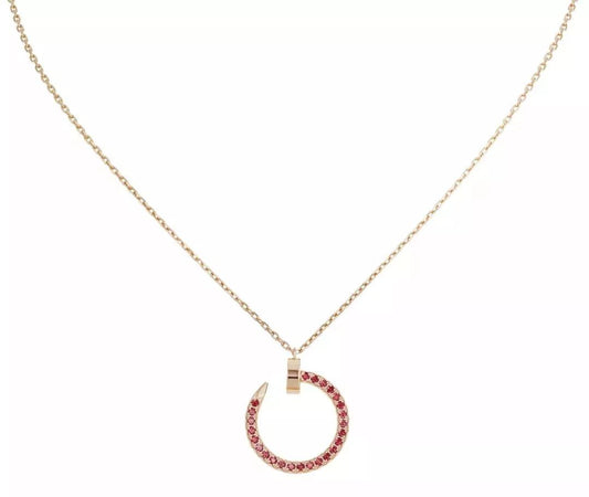 DIANA JUSTE NECKLACE PINK GOLD RED DIAMONDS