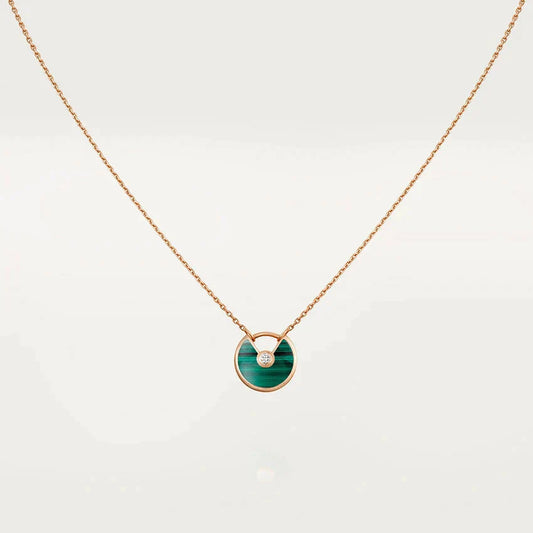 DIANA AMULETTE ROSE GOLD MALACHITE NECKLACE