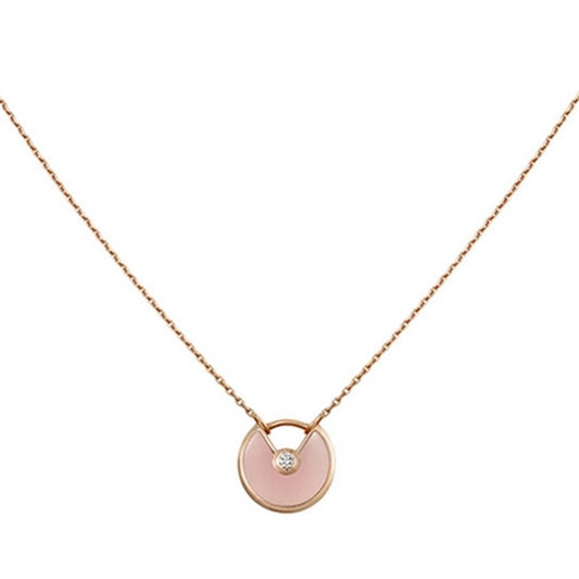 DIANA AMULETTE ROSE GOLD PINK MOP NECKLACE
