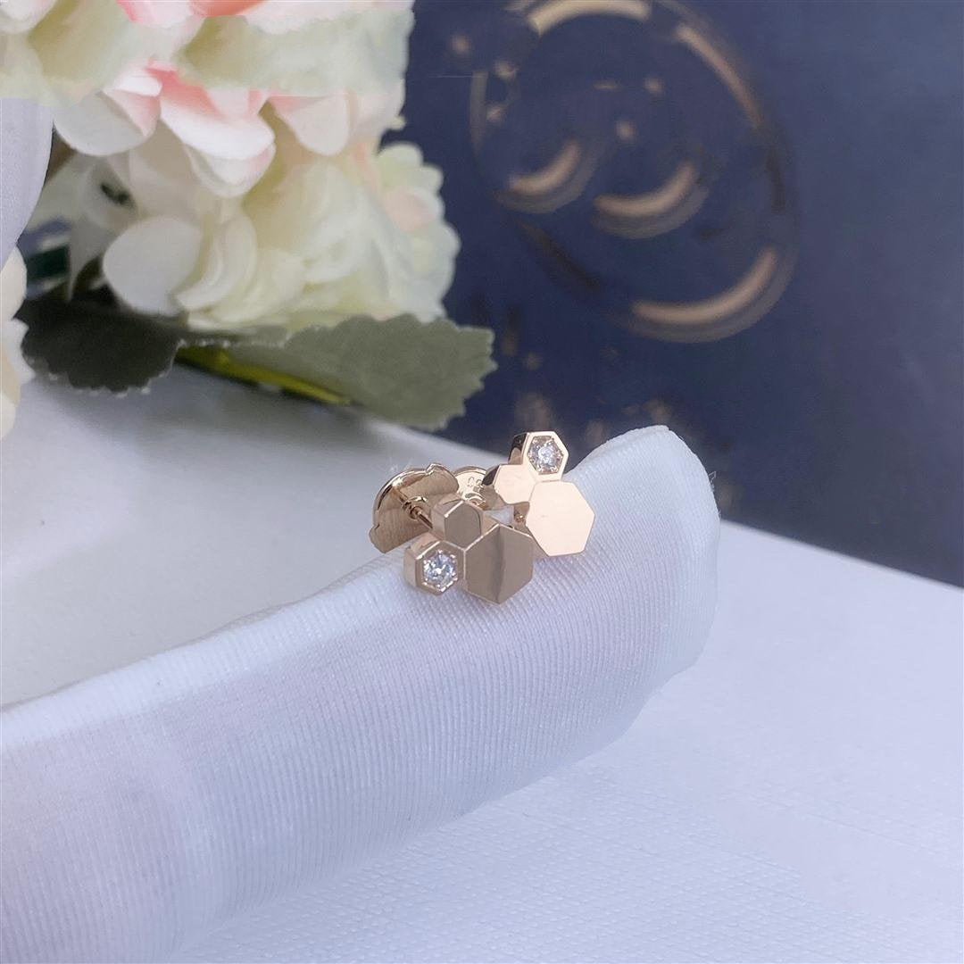 DIANA BEE LOVE PINK GOLD DIAMOND EARRINGS
