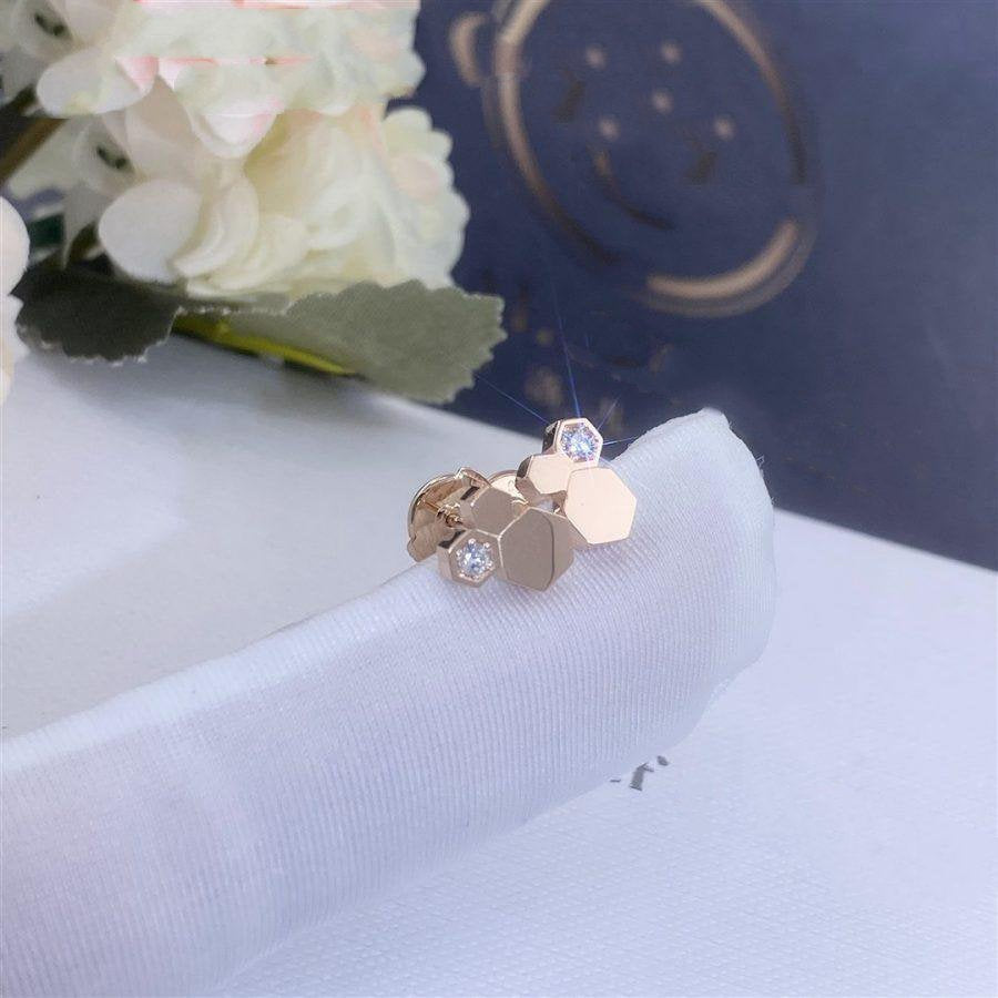 DIANA BEE LOVE PINK GOLD DIAMOND EARRINGS