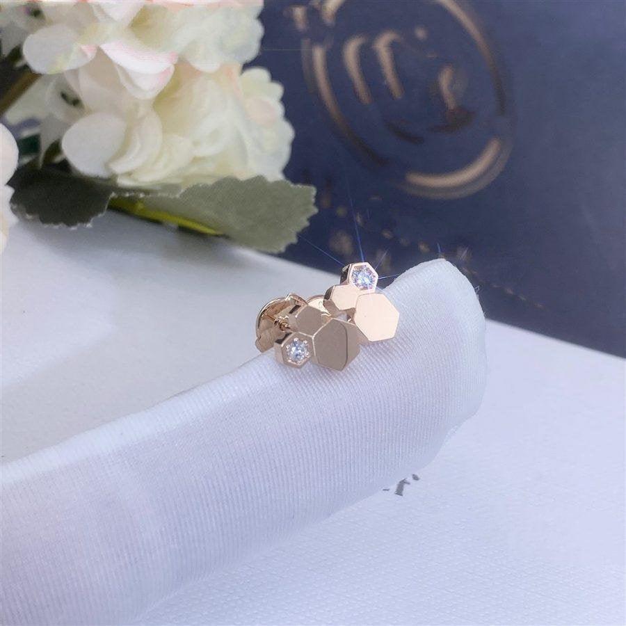 DIANA BEE LOVE PINK GOLD DIAMOND EARRINGS