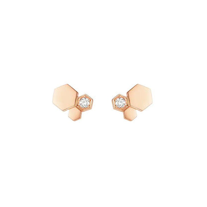 DIANA BEE LOVE PINK GOLD DIAMOND EARRINGS