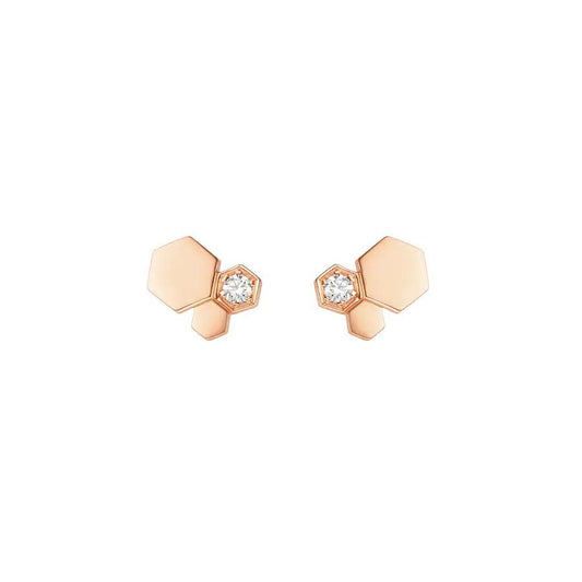 DIANA BEE LOVE PINK GOLD DIAMOND EARRINGS