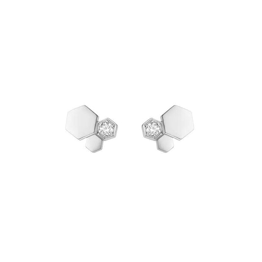 DIANA BEE LOVE SILVER DIAMOND EARRINGS