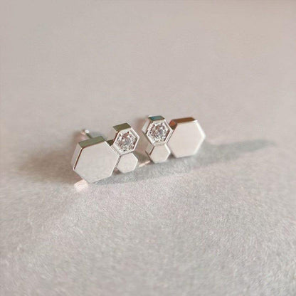 DIANA BEE LOVE SILVER DIAMOND EARRINGS