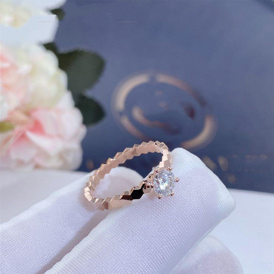 DIANA BEE LOVE RING PINK GOLD 1 DIAMOND