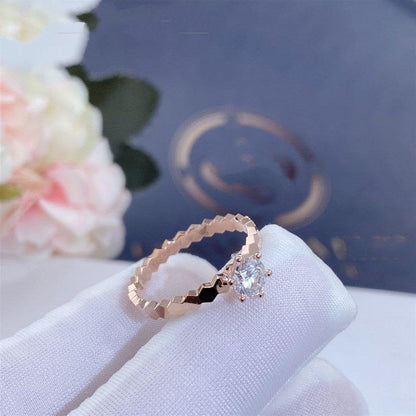 DIANA BEE LOVE RING PINK GOLD 1 DIAMOND