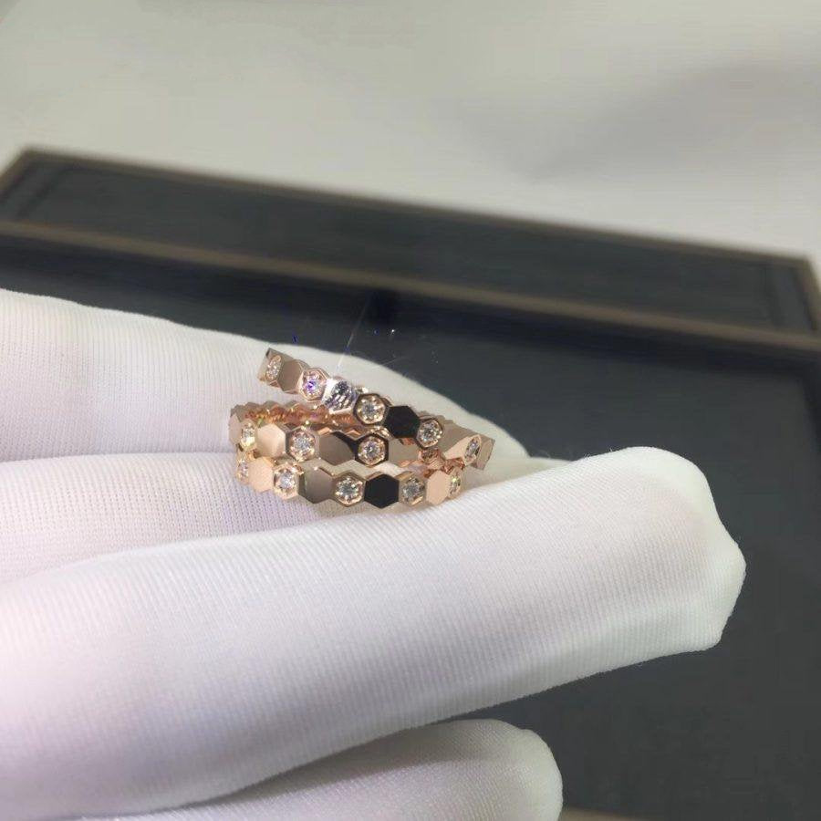 DIANA BEE LOVE RING PINK GOLD DIAMOND
