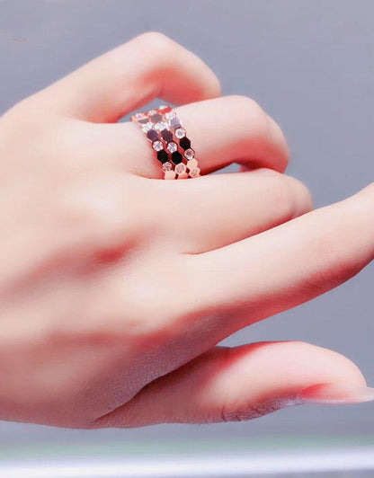 DIANA BEE LOVE RING PINK GOLD DIAMOND