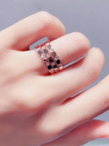 DIANA BEE LOVE RING PINK GOLD DIAMOND
