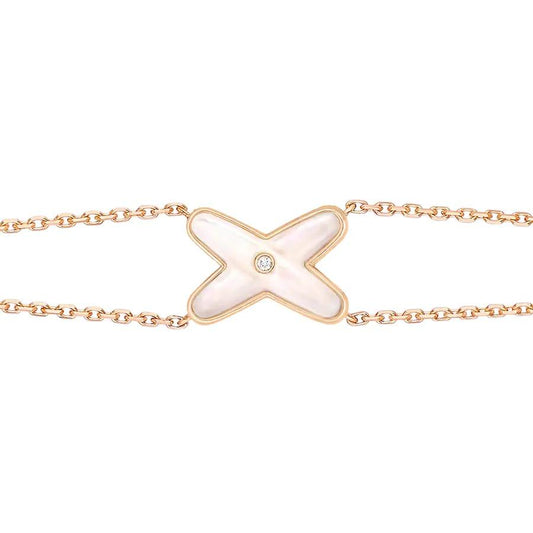 DIANA JEUX BRACELET WHITE MOP PINK GOLD 1 DIAMOND