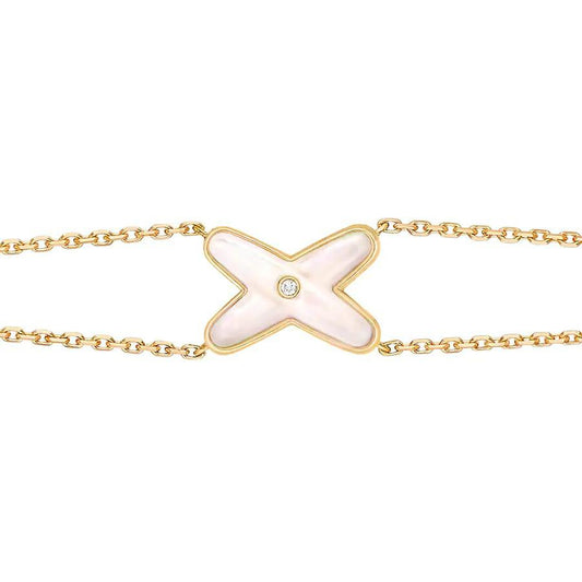 DIANA JEUX BRACELET WHITE MOP GOLD 1 DIAMOND