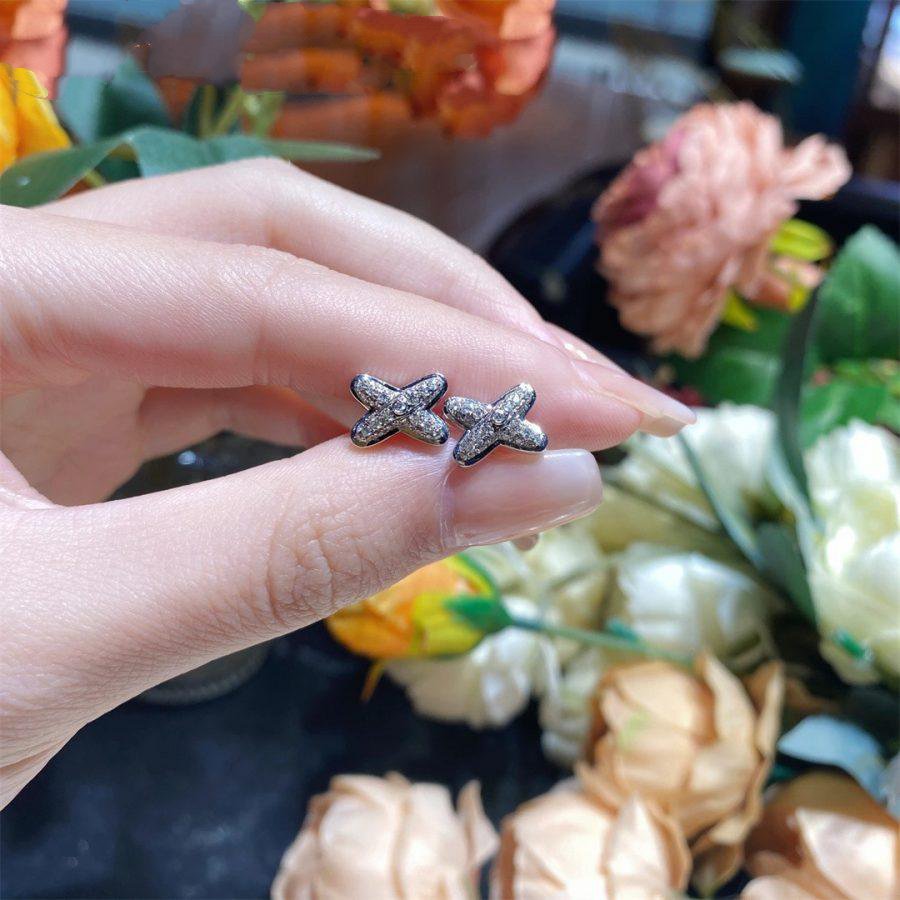 DIANA JEUX DE SILVER DIAMOND EARRINGS