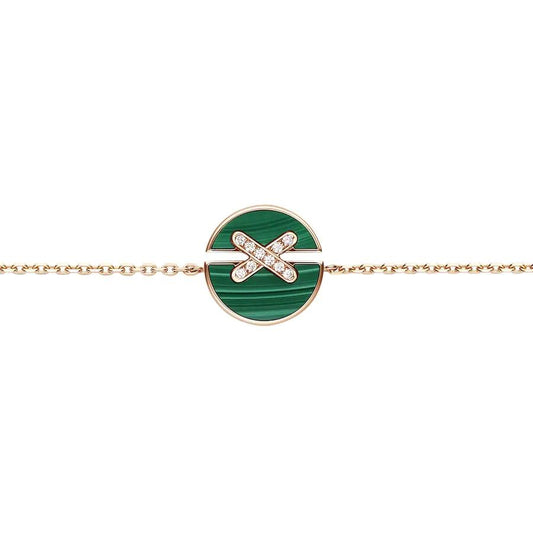 DIANA JEUX DE BRACELET MALACHITE PINK GOLD DIAMONDS