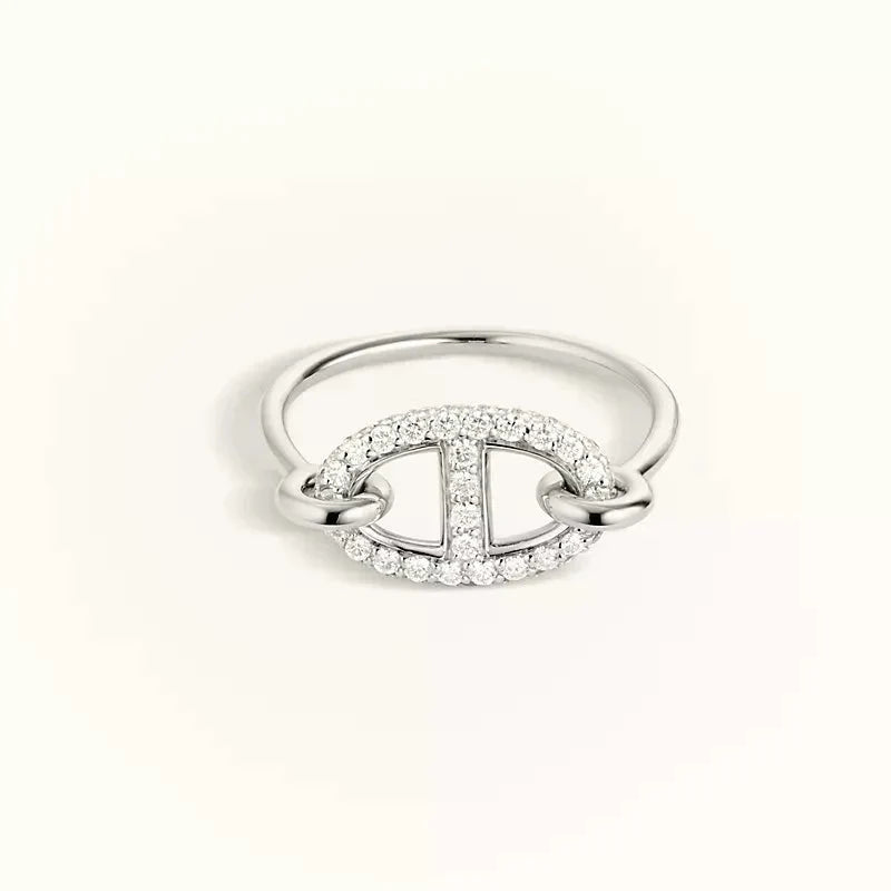DIANA RONDE SMALL SILVER DIAMOND RING