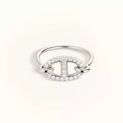 DIANA RONDE SMALL SILVER DIAMOND RING