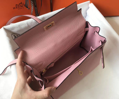 HM KELLY 28CM PINK TOGO LEATHER GOLD HARDWARE