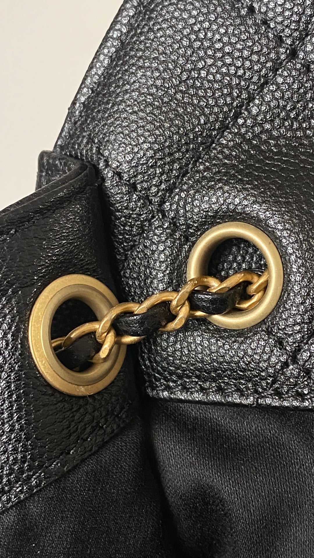 CC 25C Hobo Bag 42cm Black Grained Calfskin