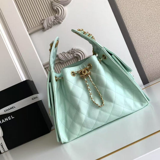 CC 25C Hobo Bag 30cm Turquoise Blue Grained Calfskin