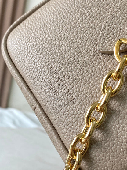 SPEEDY BANDOULI¨¨RE 20 IN TAUPE BROWN AND WHITE MONOGRAM EMPREINTE LEATHER