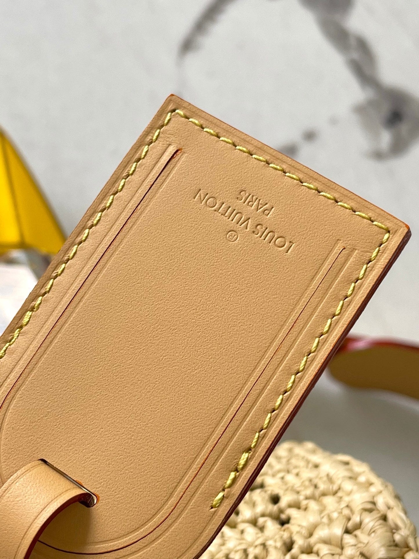 KEEPALL BANDOULI¨¨RE 25 IN BEIGE CROCHETED RAFFIA AND CALFSKIN TRIM