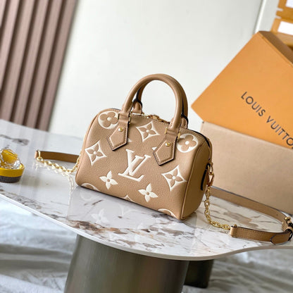 SPEEDY BANDOULI¨¨RE 20 IN MILK TEA MONOGRAM EMPREINTE LEATHER