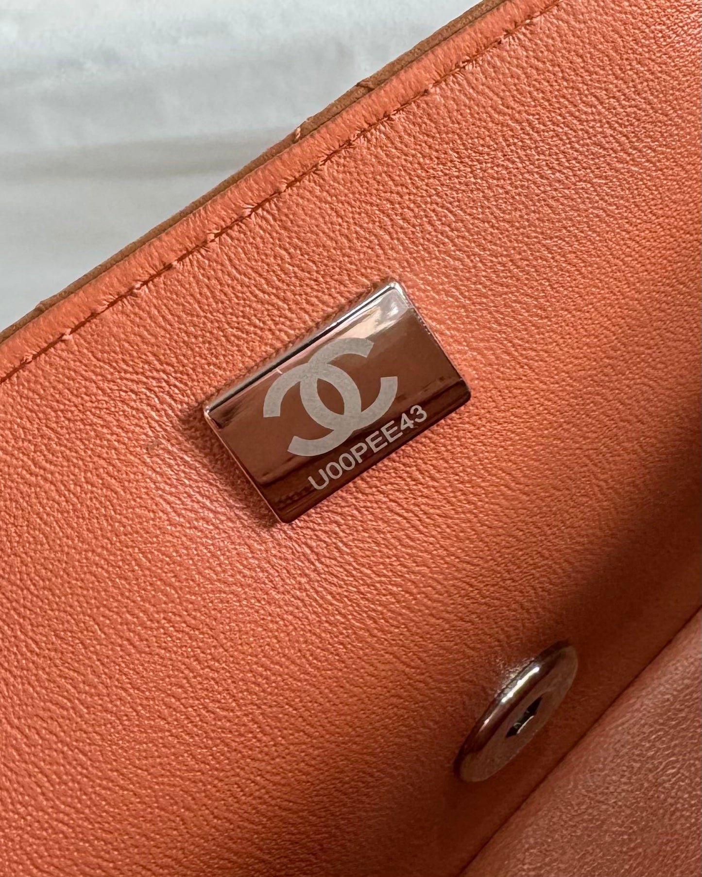 flap bag mini 20 brown lambskin silver hardware