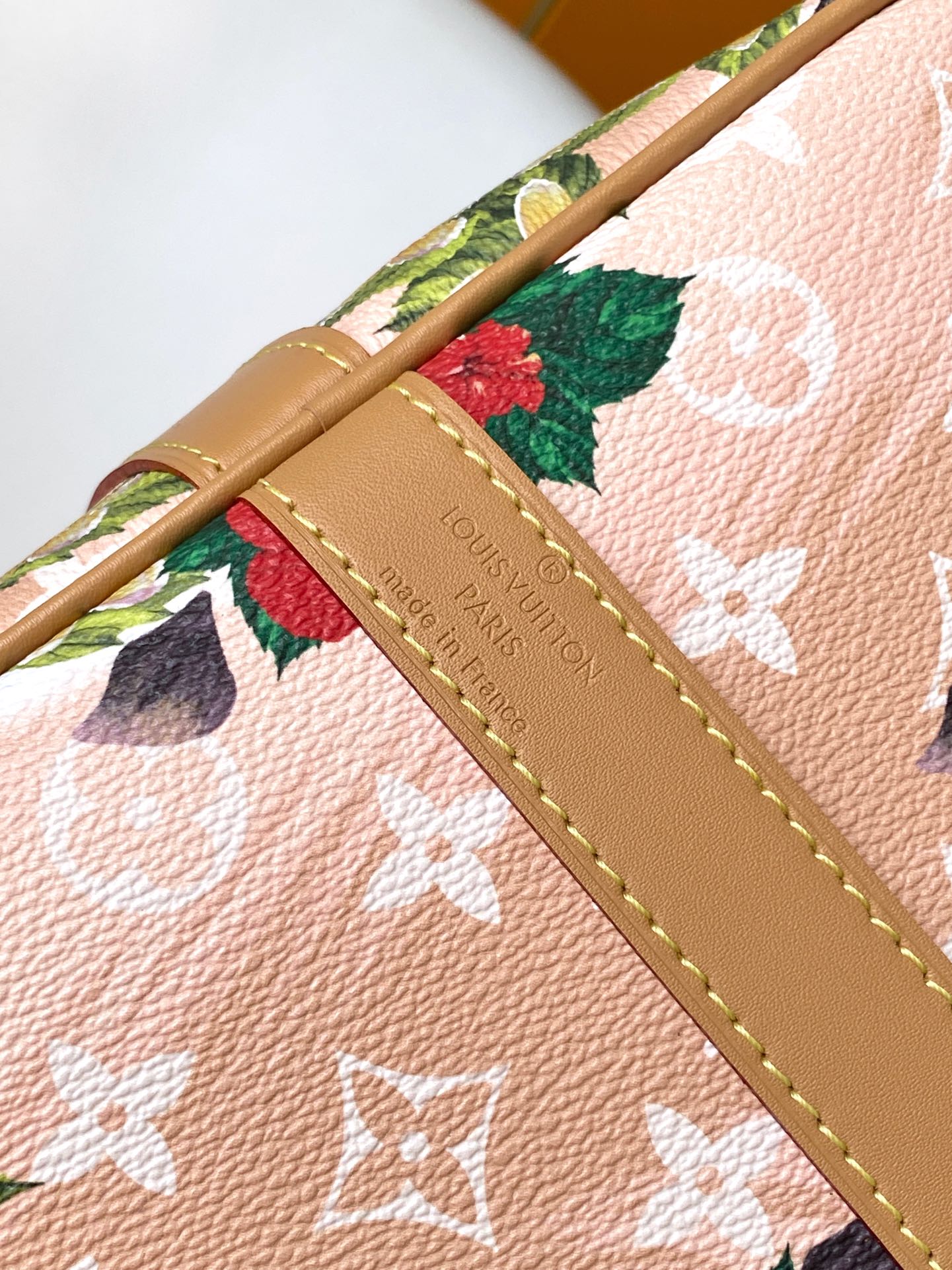 KEEPALL BANDOULI¨¨RE 50 IN SAND TROPICAL MOTIFS MONOGRAM SURFIN CANVAS