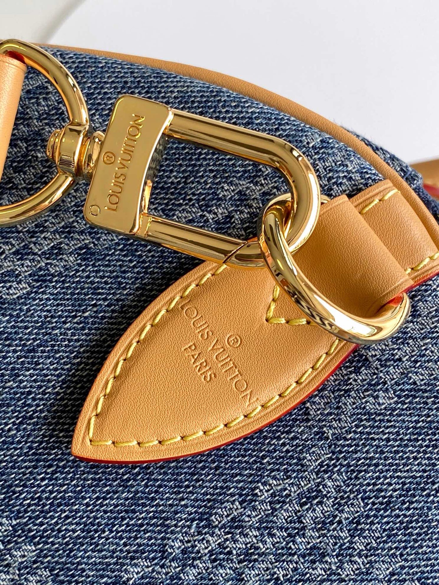 SPEEDY BANDOULI¨¨RE 40 IN BLUE DAMIER DENIM 3D