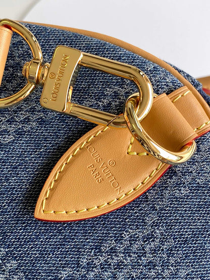 SPEEDY BANDOULI¨¨RE 40 IN BLUE DAMIER DENIM 3D