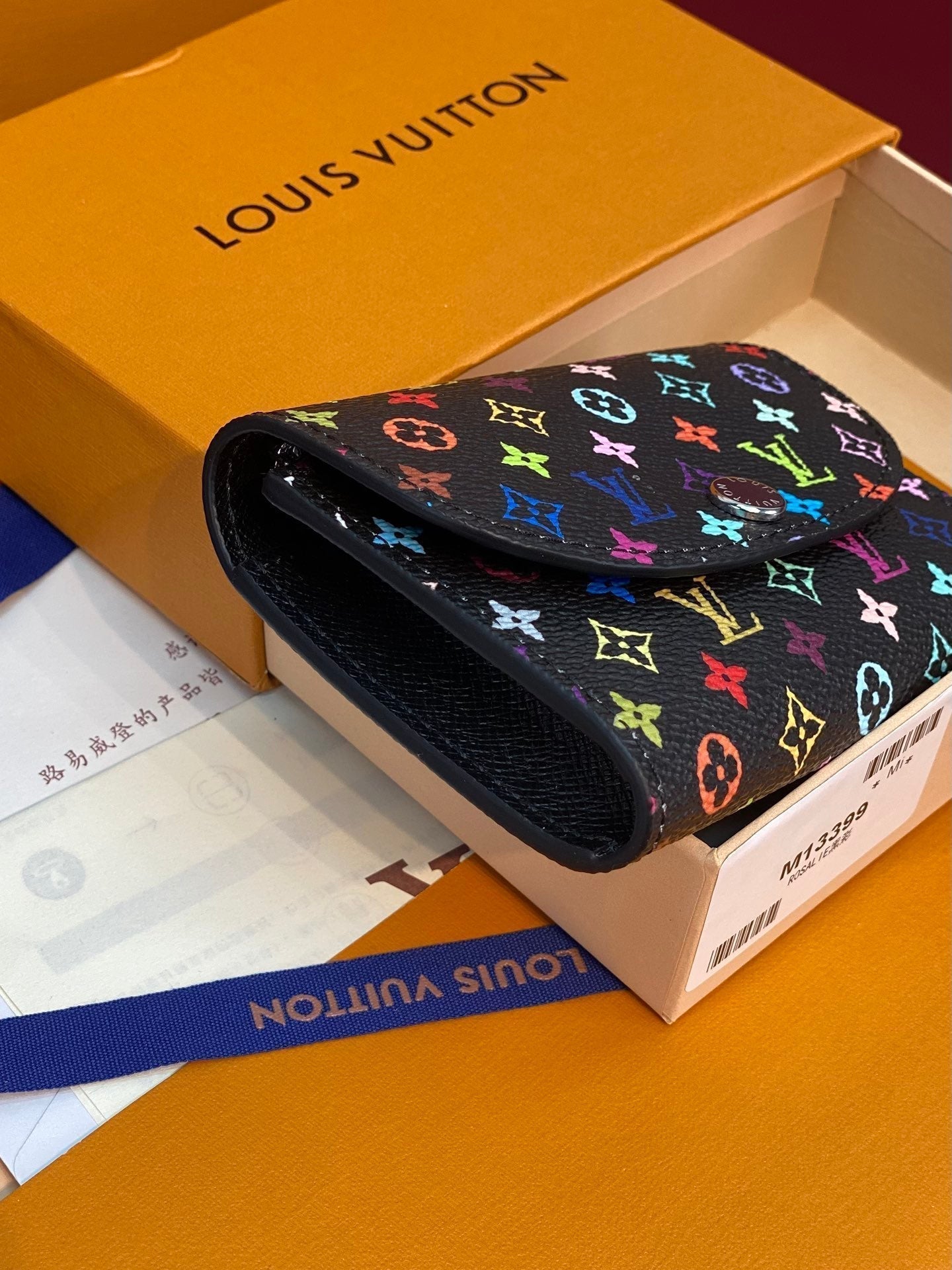 LV x TM Rosalie Coin Purse Black Multicolor Monogram Canvas