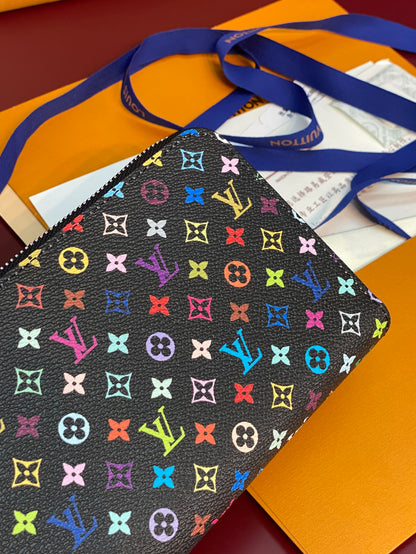 LV x TM Zippy Wallet Black Multicolor Monogram Canvas
