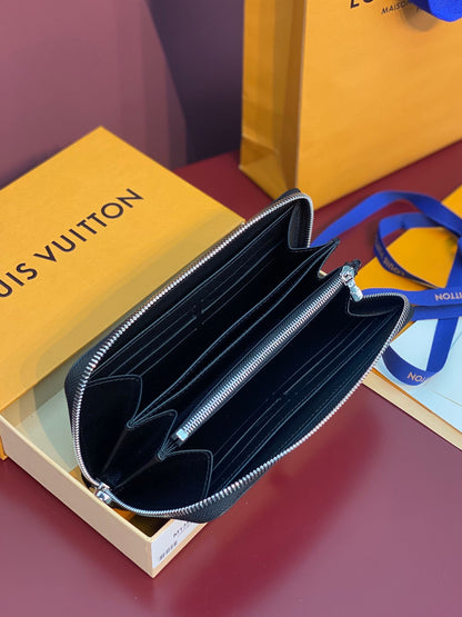 LV x TM Zippy Wallet Black Multicolor Monogram Canvas