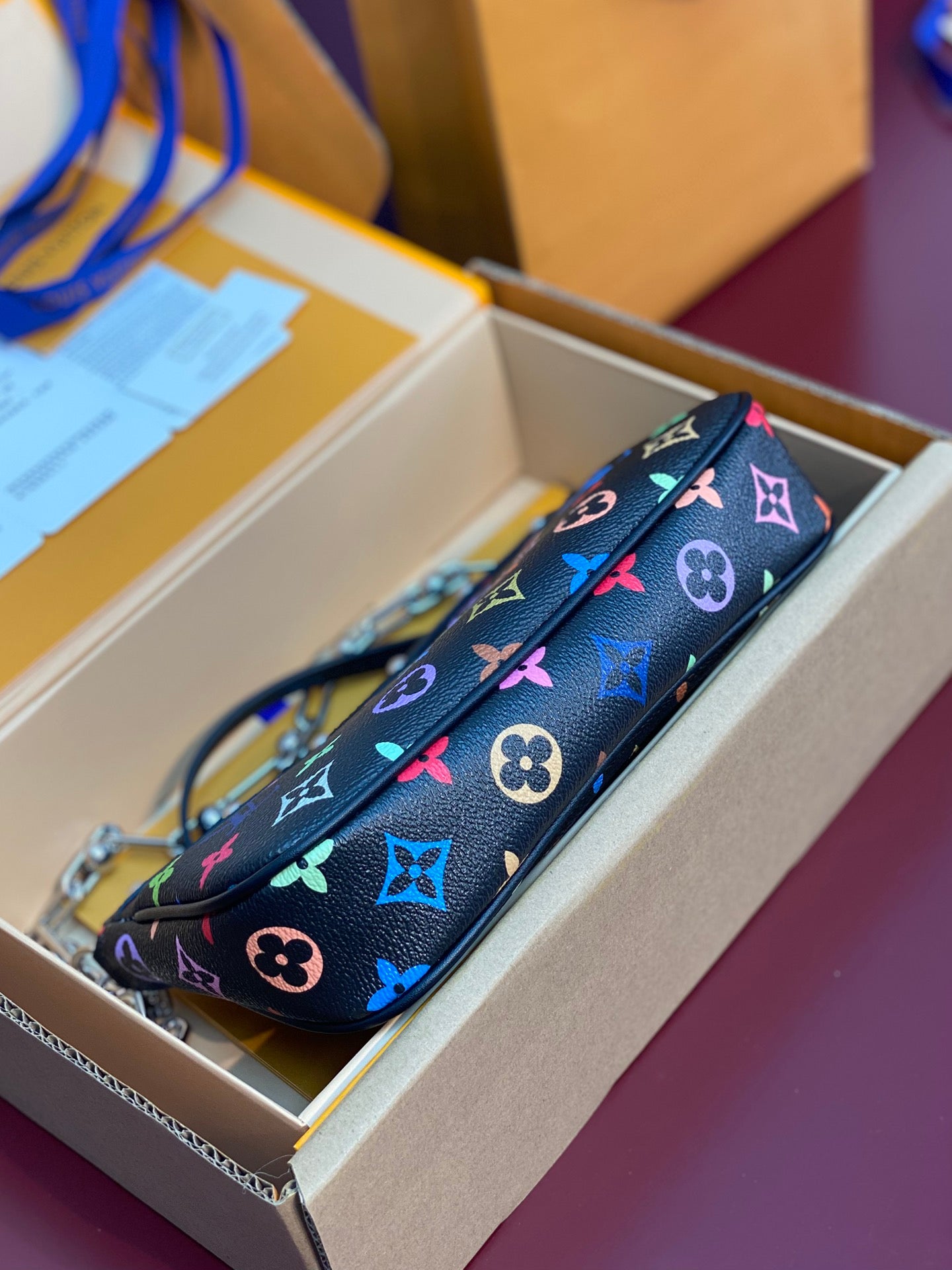 LV x TM Pochette Accessoires 22cm Black Muticolor Monogram Canvas