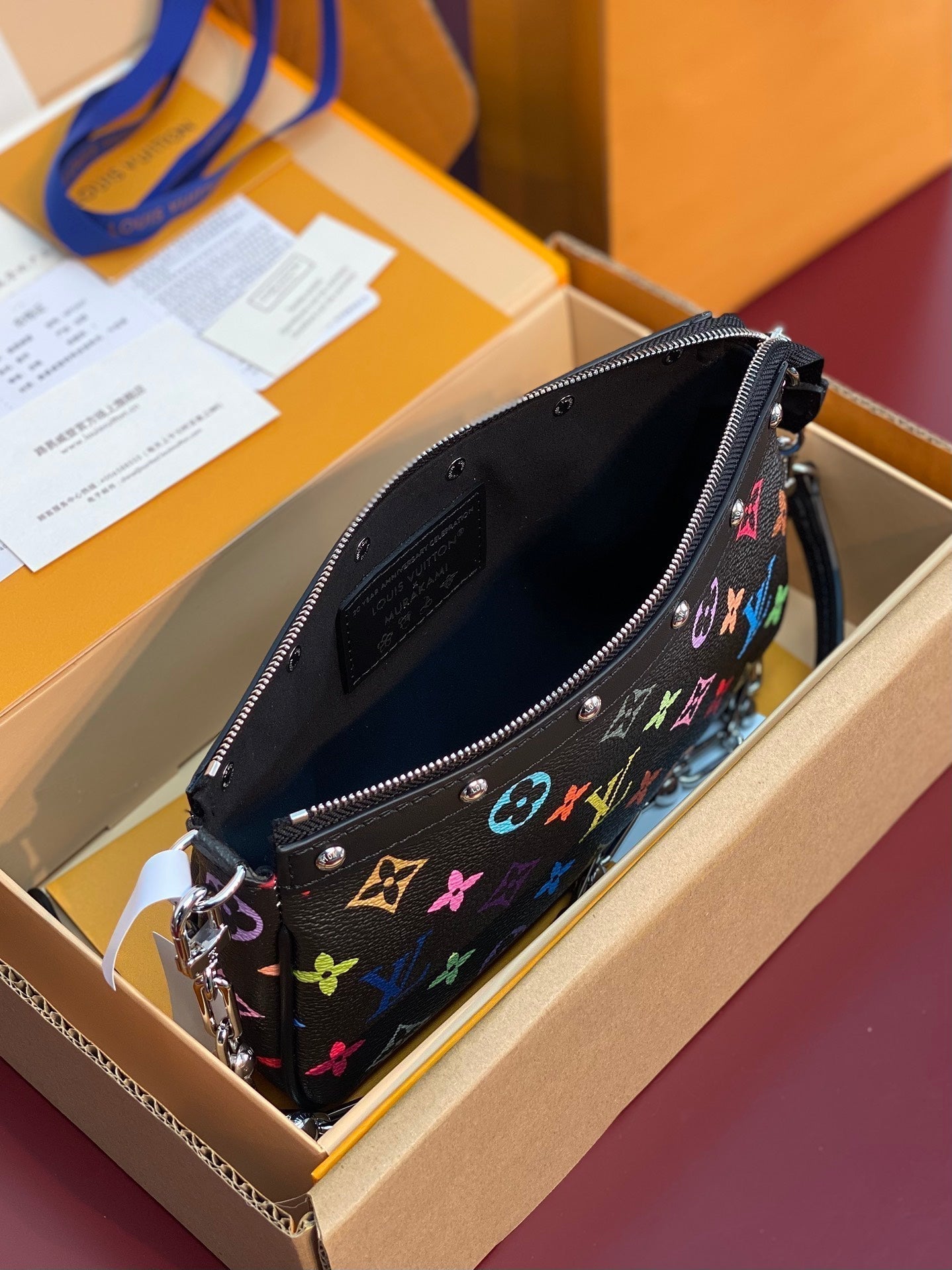 LV x TM Pochette Accessoires 22cm Black Muticolor Monogram Canvas