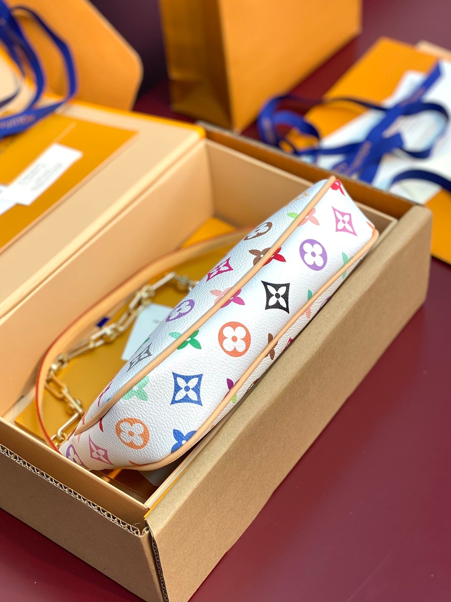 LV x TM Pochette Accessoires 22cm White Muticolor Monogram Canvas