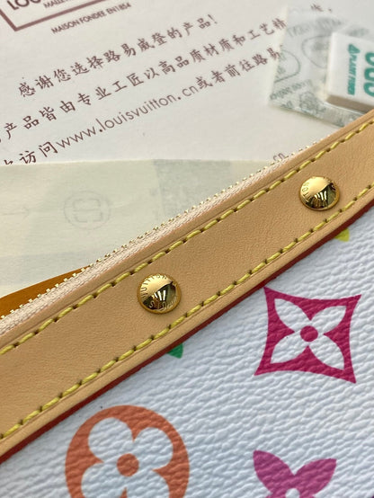 LV x TM Pochette Accessoires 22cm White Muticolor Monogram Canvas