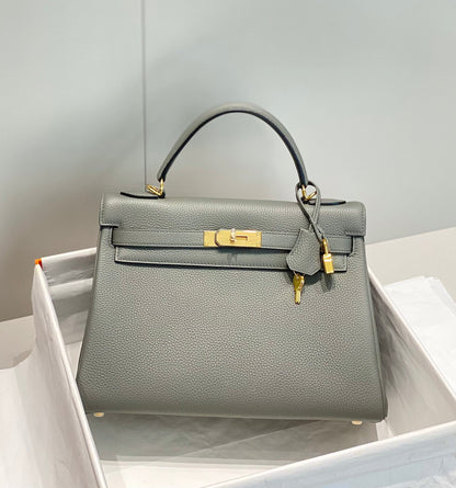 HM KELLY 25CM GRAY TOGO GOLD HARDWARE
