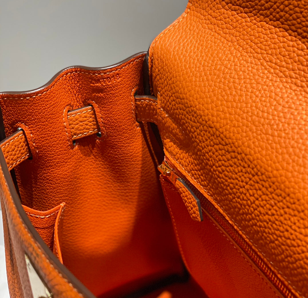HM KELLY 28CM ORANGE TOGO GOLD HARDWARE