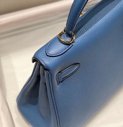 HM KELLY 28CM BLUE TOGO GOLD HARDWARE