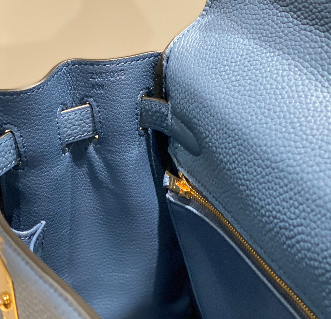 HM KELLY 28CM BLUE TOGO GOLD HARDWARE