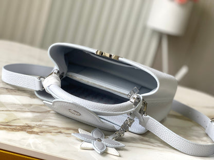 CAPUCINES BB 27 IN CHROME GRAY TAURILLON SILVER HARDWARE