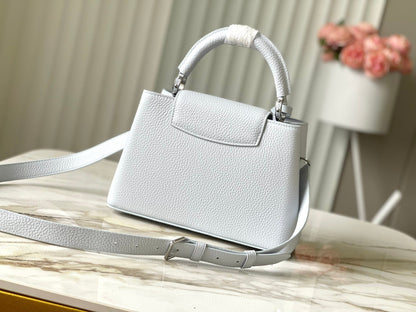 CAPUCINES BB 27 IN CHROME GRAY TAURILLON SILVER HARDWARE