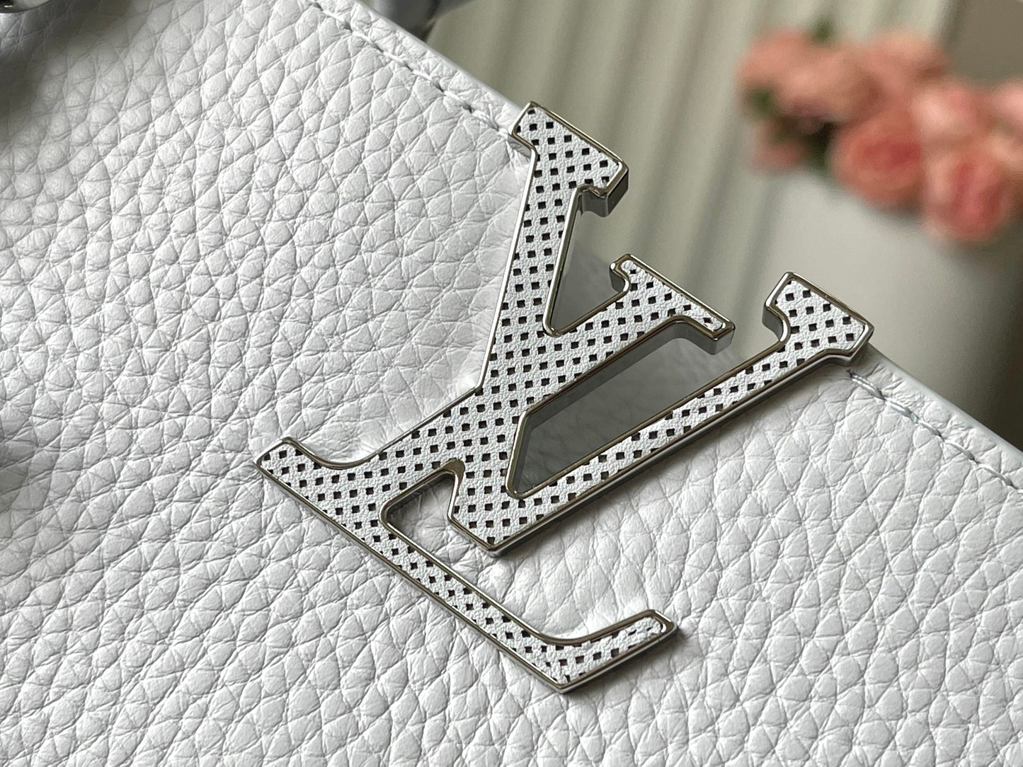 CAPUCINES BB 27 IN CHROME GRAY TAURILLON SILVER HARDWARE