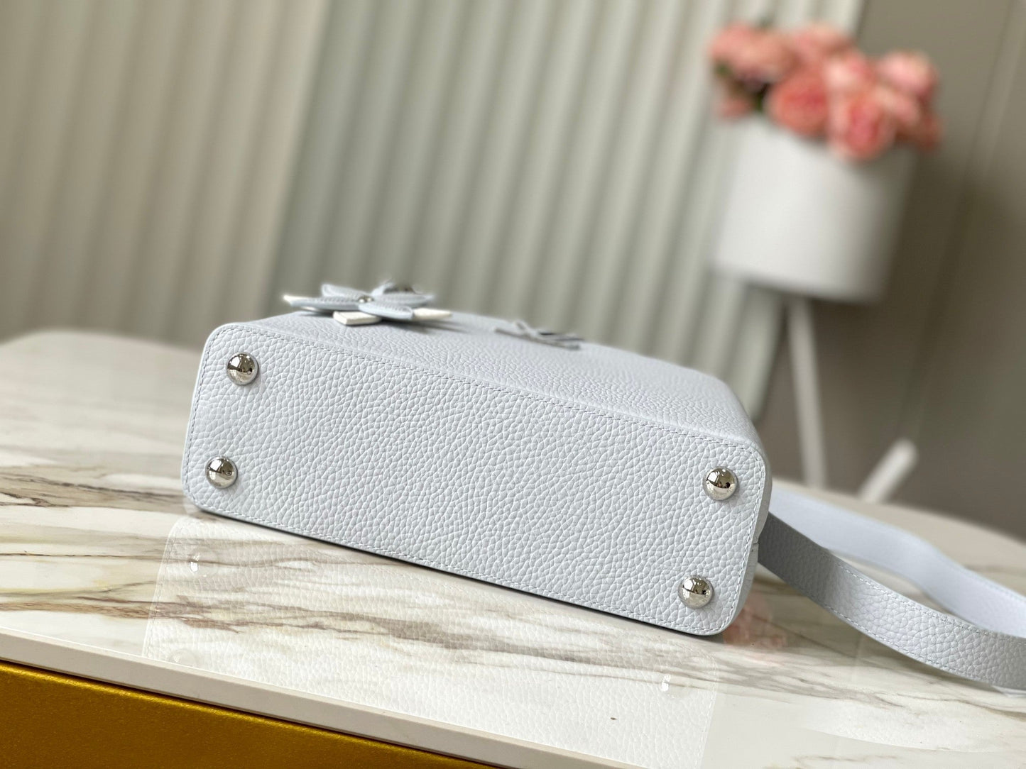 CAPUCINES BB 27 IN CHROME GRAY TAURILLON SILVER HARDWARE