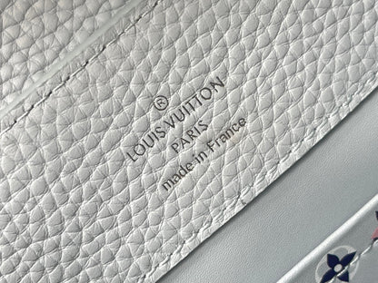 CAPUCINES BB 27 IN CHROME GRAY TAURILLON SILVER HARDWARE