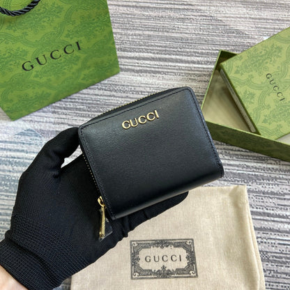 MINI WALLET 11 IN BLACK CALFSKIN GOLD HARDWARE